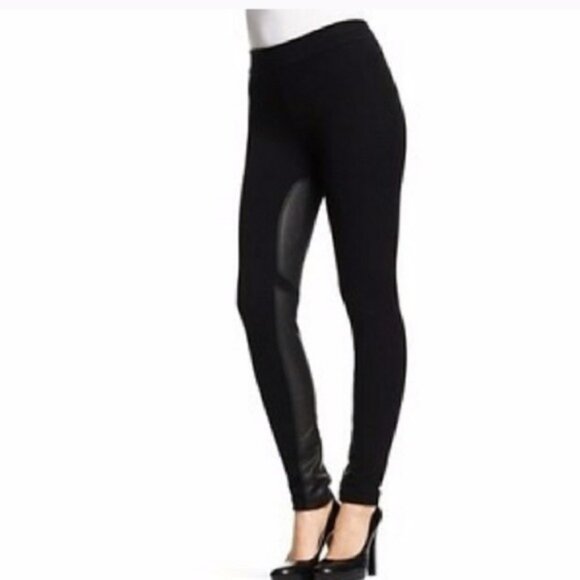 Theory Lamb Leather Inset Moto Legging - Picture 1 of 13